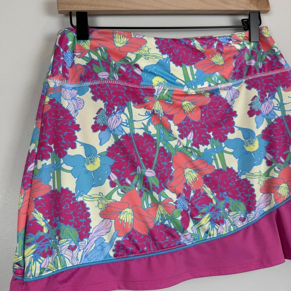 Birdies And Bows Athletic Skort Women S Multi Floral Performance Pickleball Golf